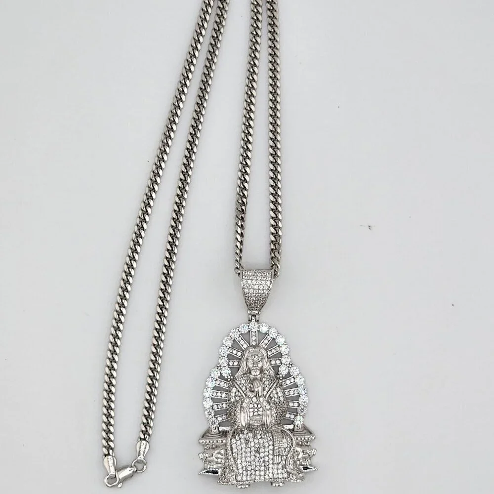 Brand New Sterling Silver 925 Jesus Christ Necklace